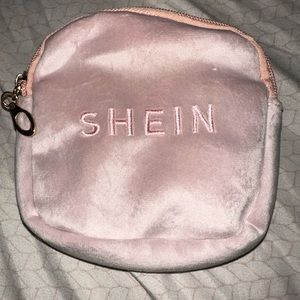 Pink Shein Velvet Cosmetic Bag